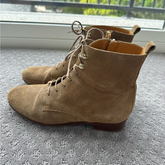 Sézane suede tan lace up boots - Picture 3 of 6